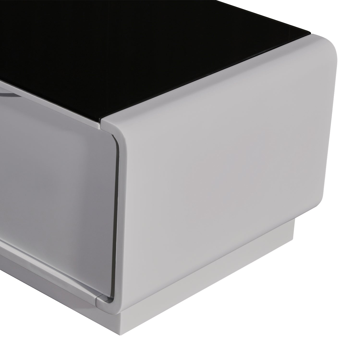 TV Cabinet with 3 Storage Drawers With High Glossy Assembled Entertainment Unit in Black & White colour - Cosy Abode