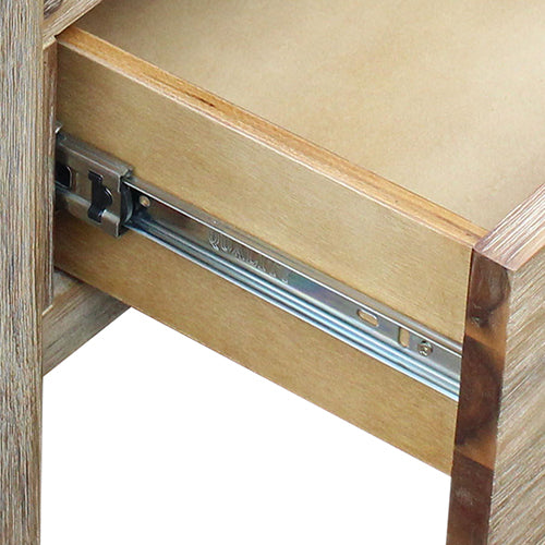 TV Cabinet with 3 Storage Drawers with Shelf Solid Acacia Wooden Frame Entertainment Unit in Oak Colour - Cosy Abode