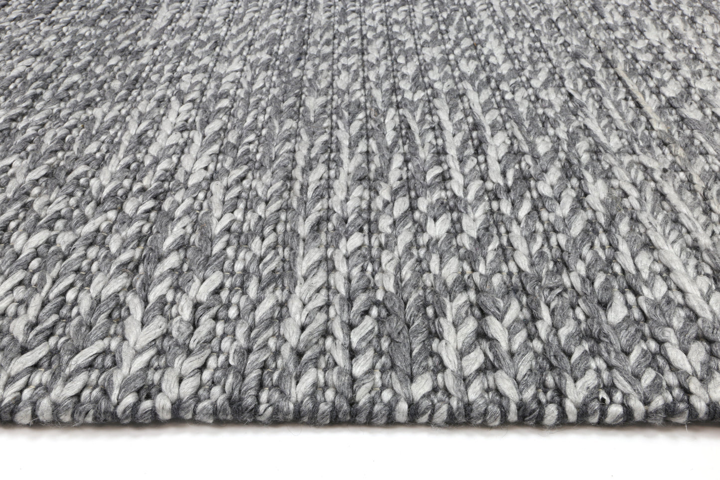 Harlow Cue Charcoal Wool Blend Rug 160x230 - Cosy Abode