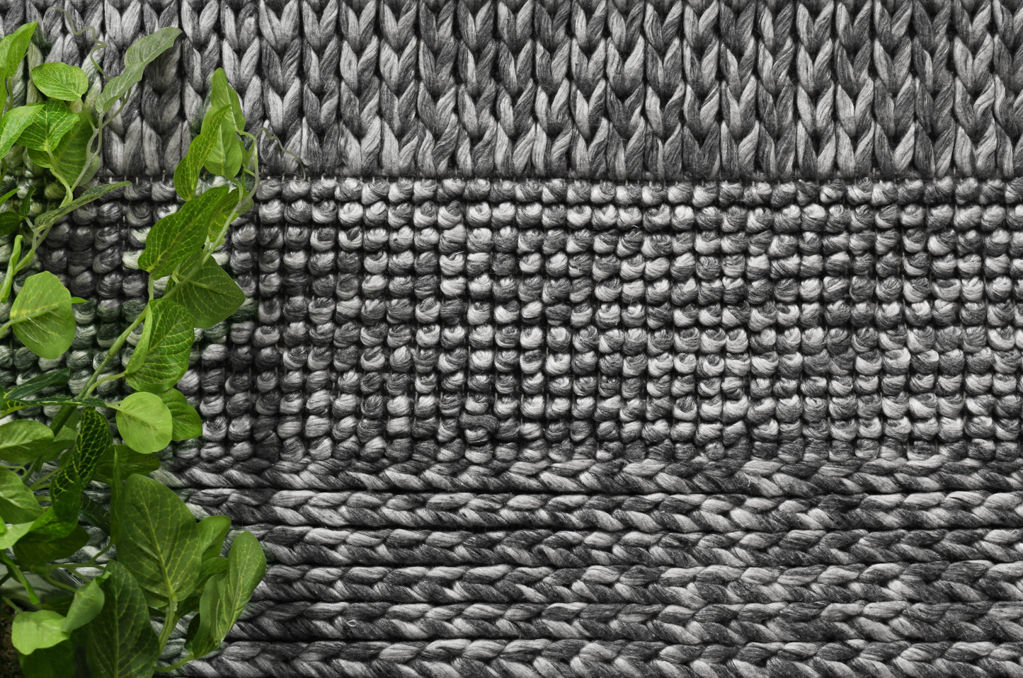 Harlow Grace Charcoal Wool Blend Rug 160x230 - Cosy Abode