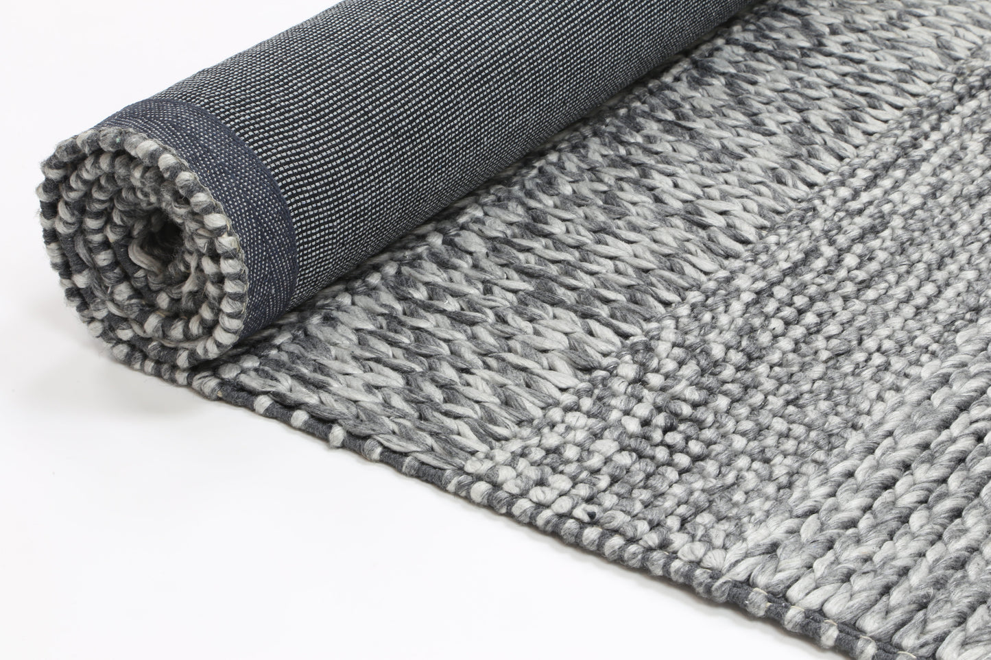 Harlow Grace Charcoal Wool Blend Rug 160x230 - Cosy Abode