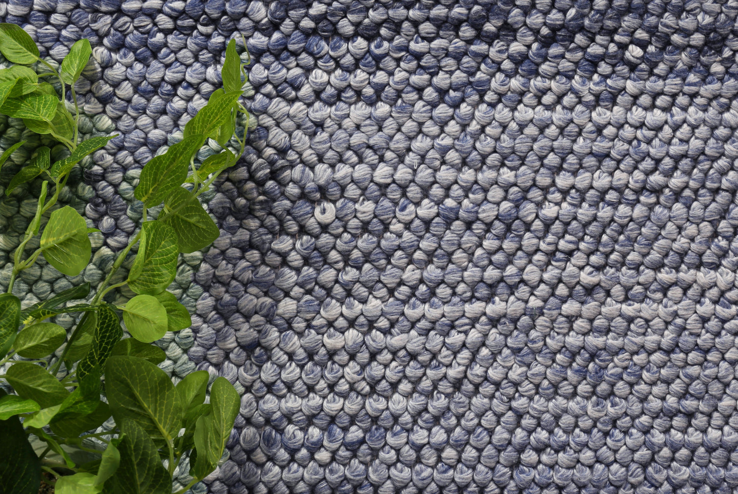 Harlow Loopy Blue Wool Blend Rug 160x230 - Cosy Abode