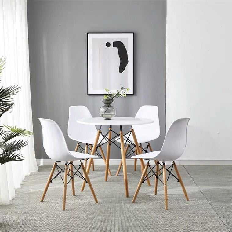 Round Kitchen Table for 2-4 People 80cm diameter - MDF & Wood - Cosy Abode