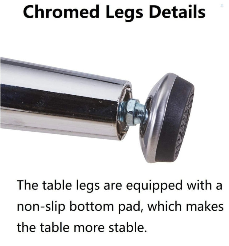 Glass Round Kitchen Table with Chrome Legs - 80 cm diameter - Cosy Abode