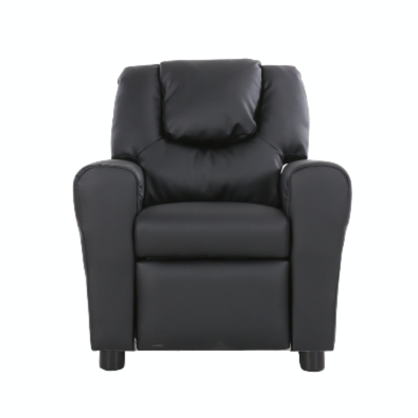 Set of 2 Oliver Kids Recliner Chair Sofa Children Lounge Couch PU Armchair Black - Cosy Abode