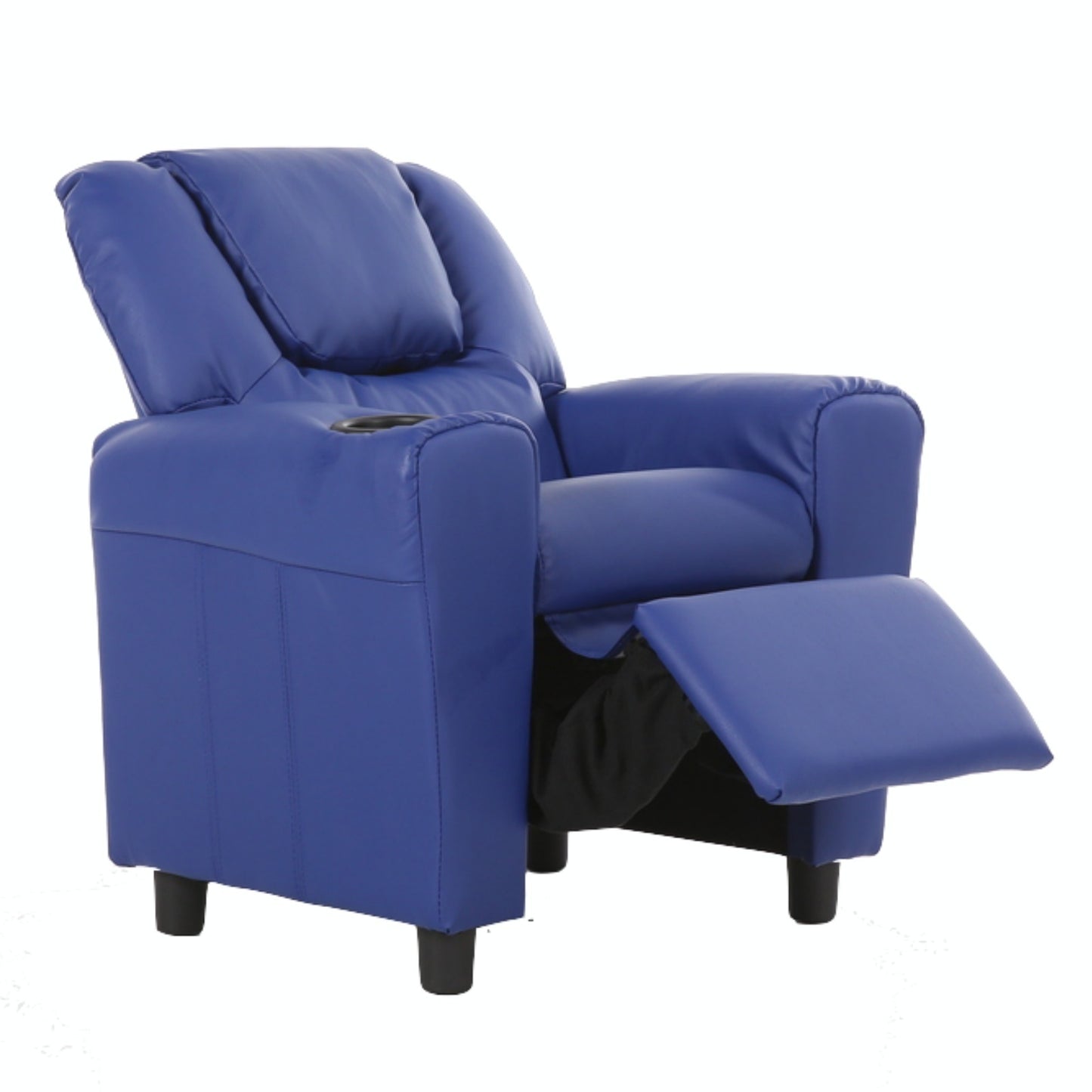 Set of 4 Oliver Kids Recliner Chair Sofa Children Lounge Couch PU Armchair Blue - Cosy Abode