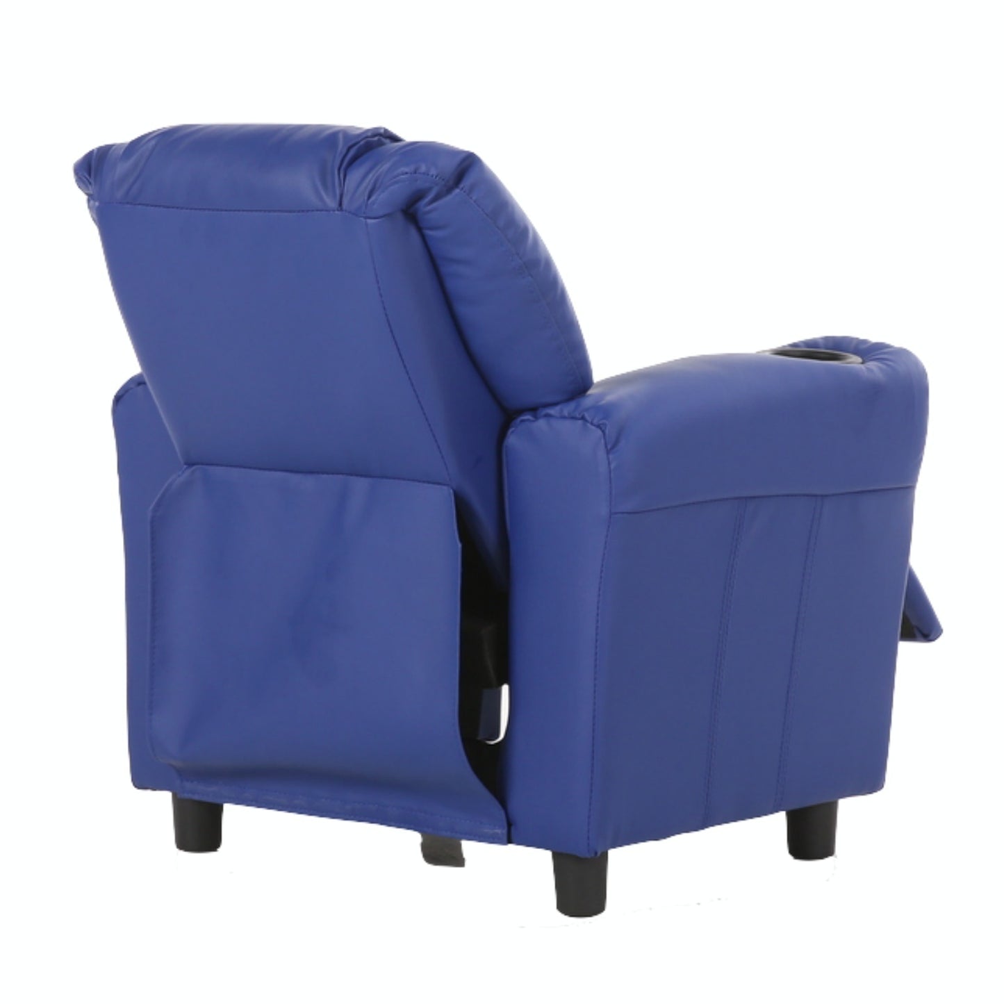 Set of 4 Oliver Kids Recliner Chair Sofa Children Lounge Couch PU Armchair Blue - Cosy Abode