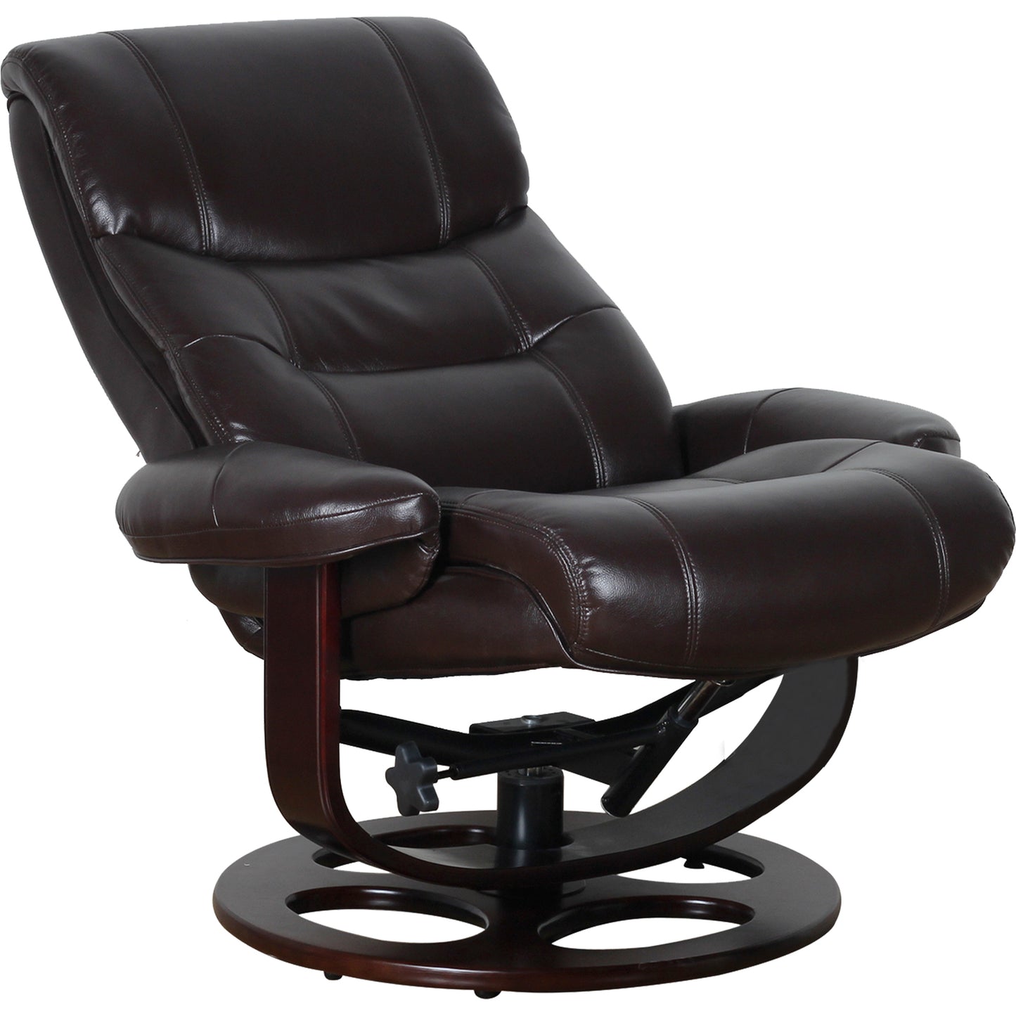Julio Faux Leather Premium Reclining Lounge Arm Chair w/ Ottoman Swivel Sofa - Cosy Abode