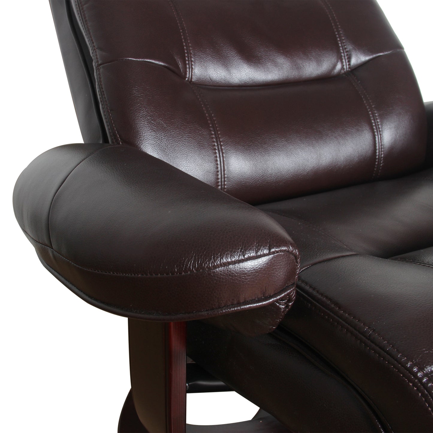 Julio Faux Leather Premium Reclining Lounge Arm Chair w/ Ottoman Swivel Sofa - Cosy Abode