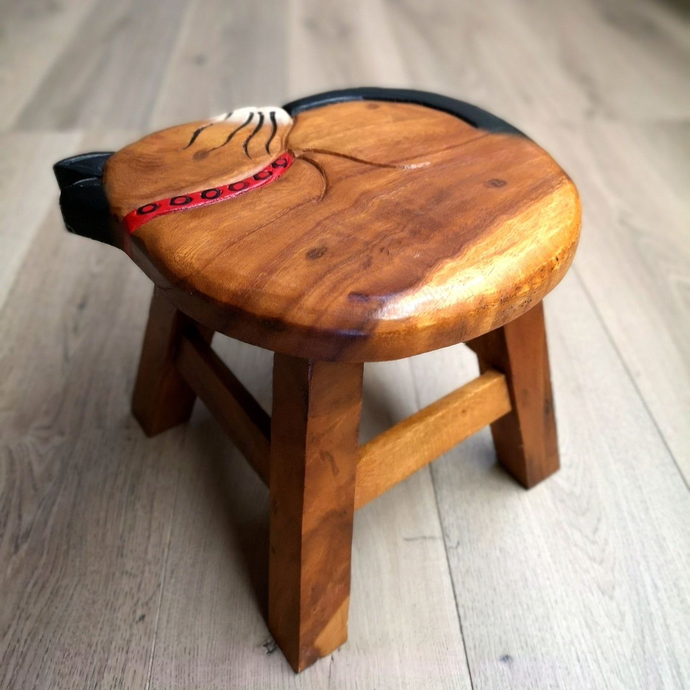 Kids Wooden Stool Cat - Cosy Abode