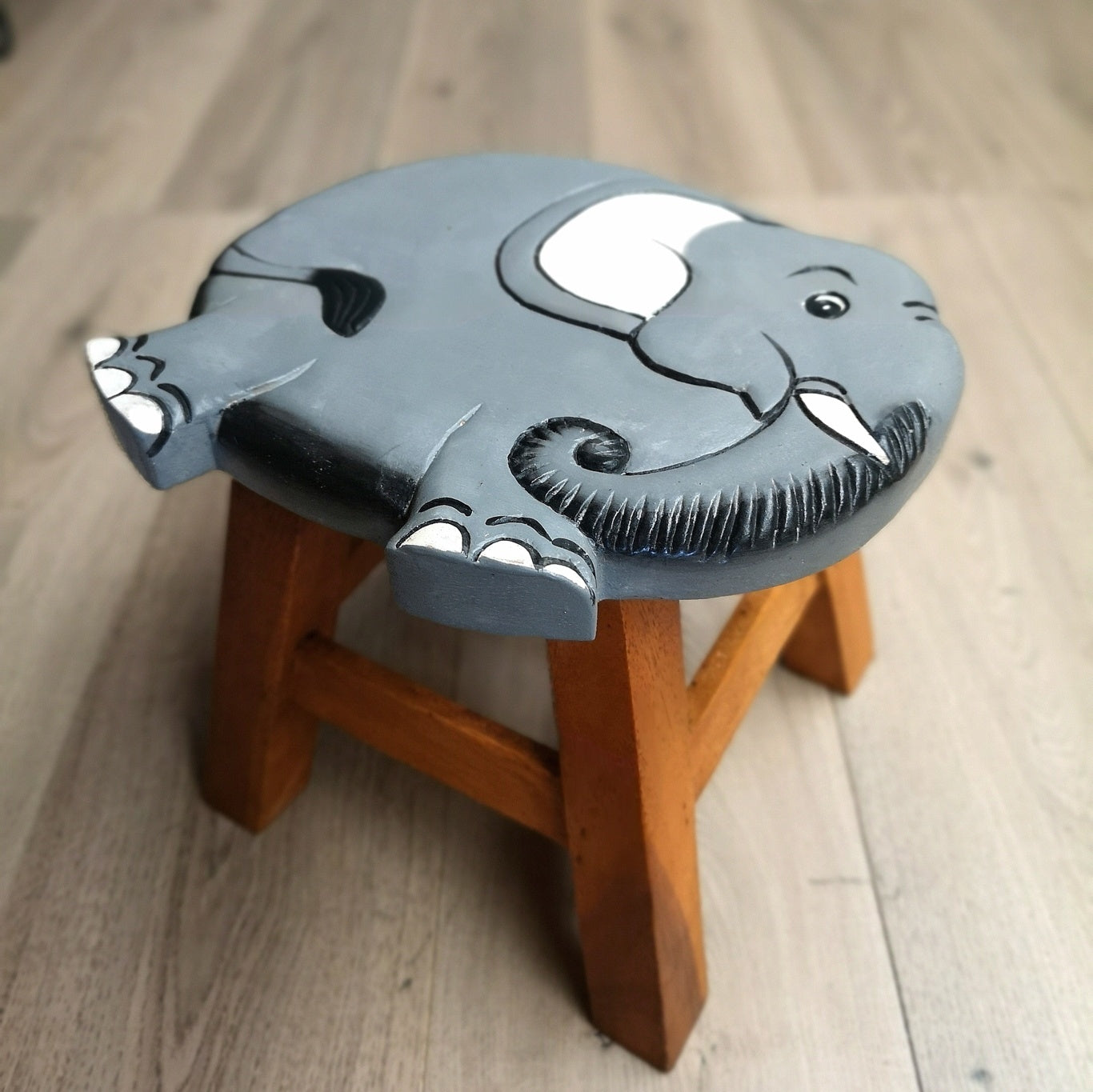 Kids Wooden Stool Elephant - Cosy Abode