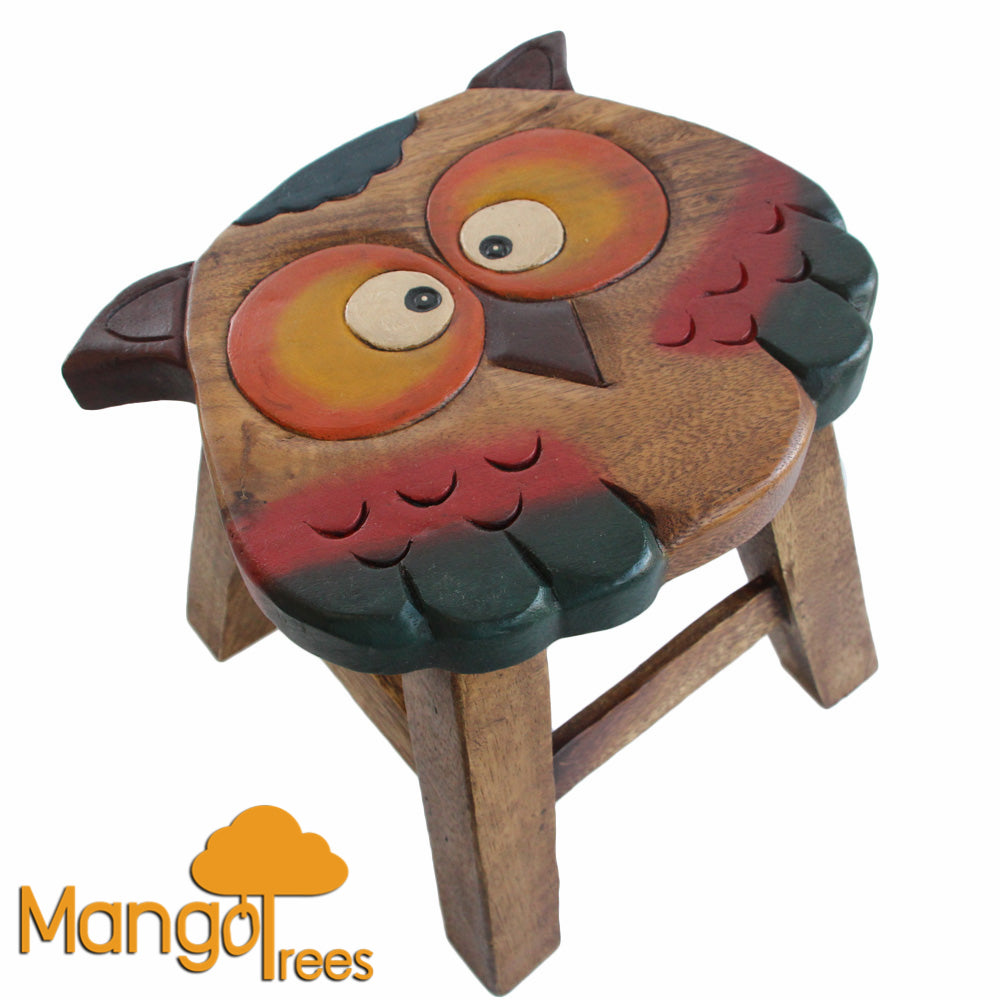 Kids Wooden Stool Owl - Cosy Abode