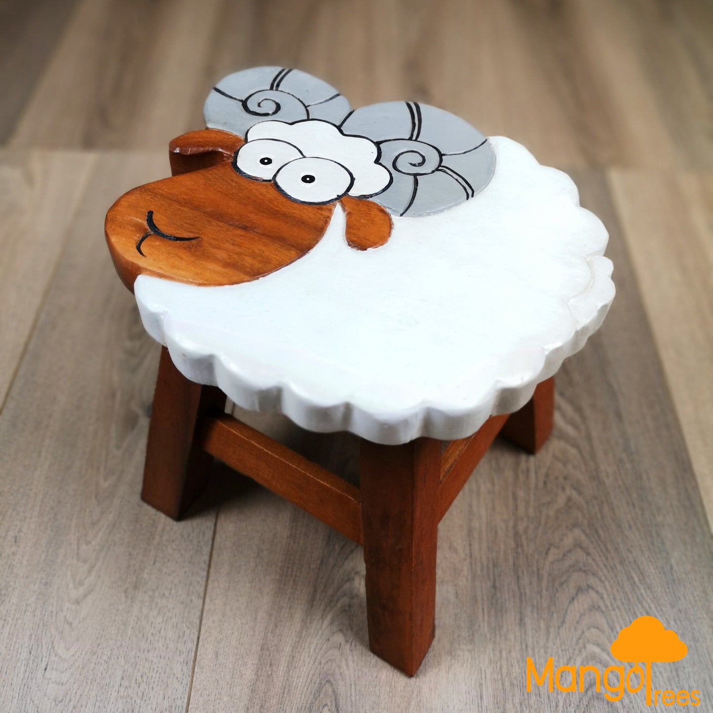 Kids Wooden Stool Ram - Cosy Abode