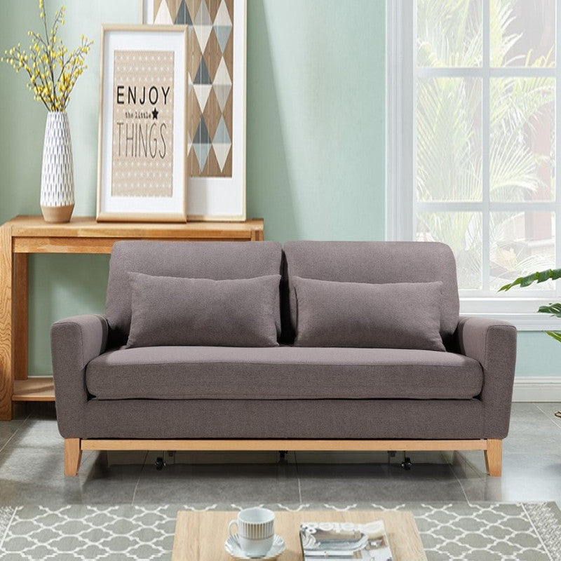 SHASA 2 Seater Pull-out Sofa bed Grey taupe - Cosy Abode