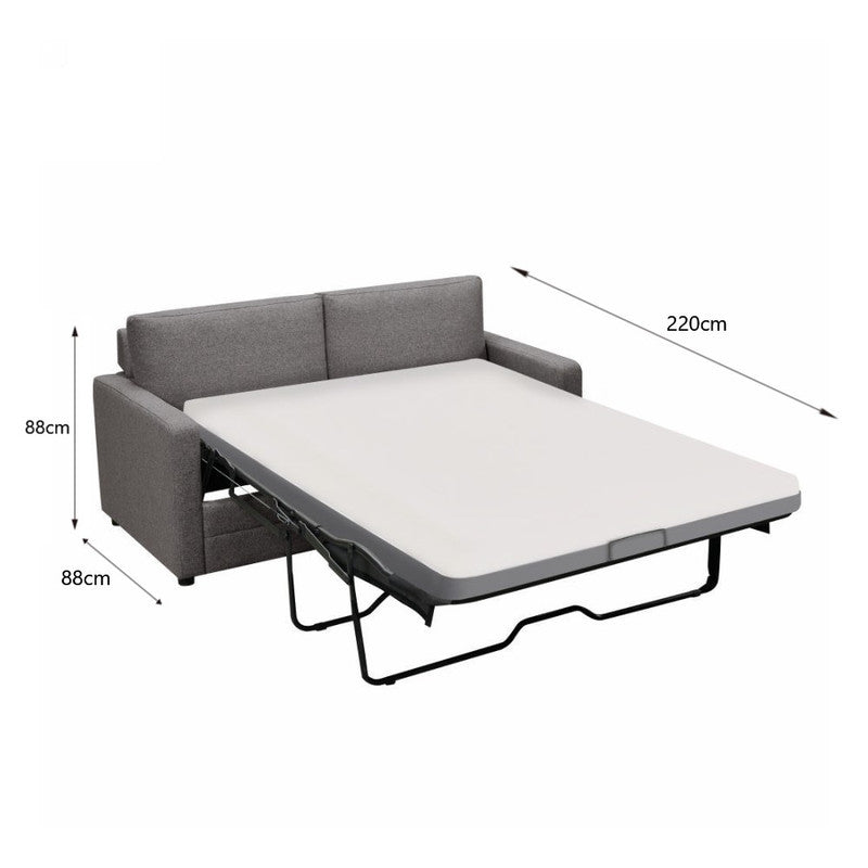 RAY 2 Seater Sofa bed with Separate Foam Mattress- Dark grey - Cosy Abode