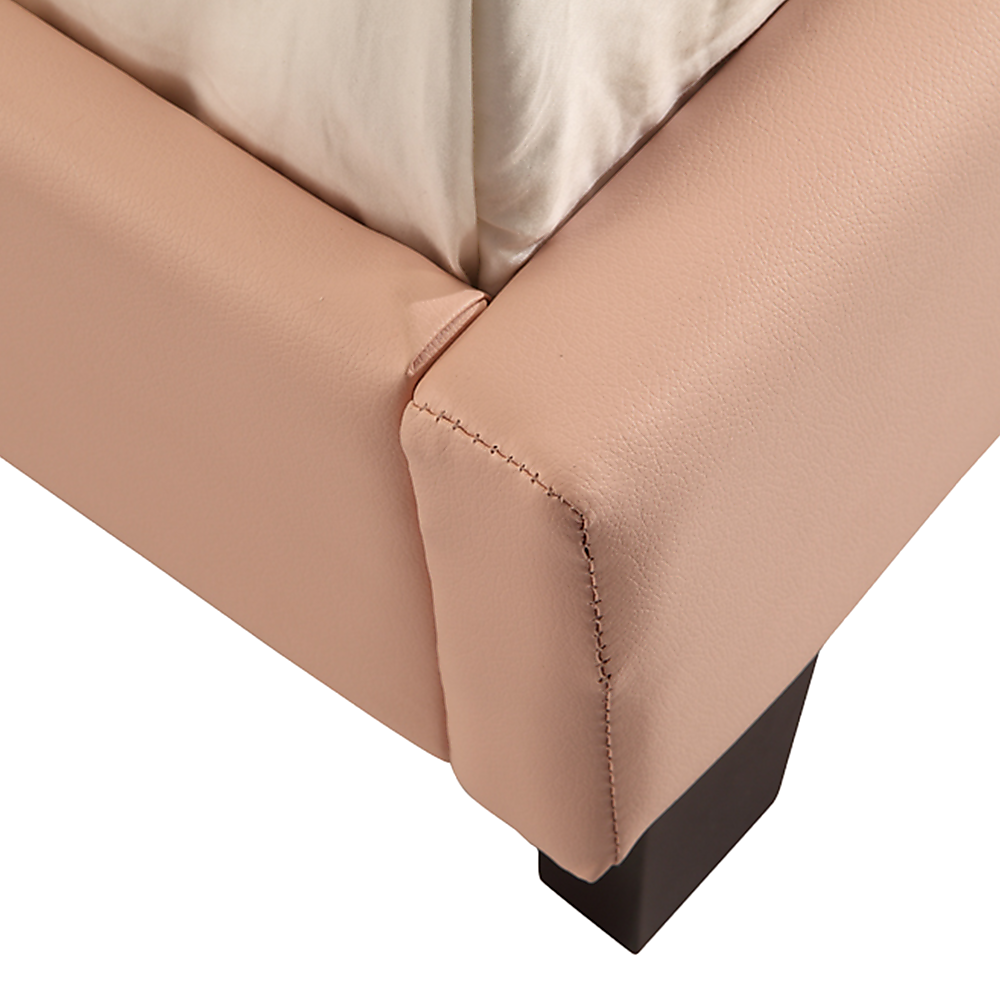 Single PU Leather Bed Frame Pink - Cosy Abode