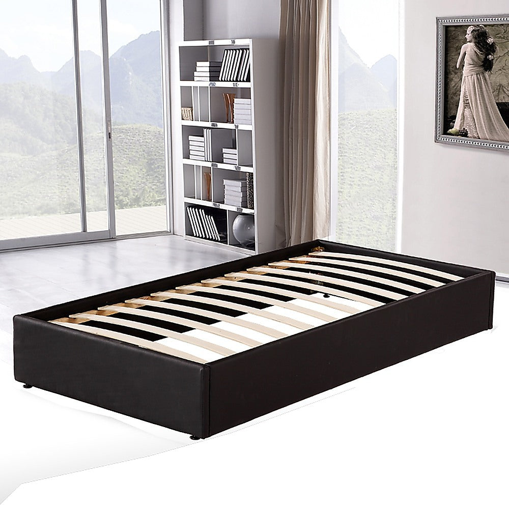 PU Leather Single Bed Ensemble Frame - Cosy Abode