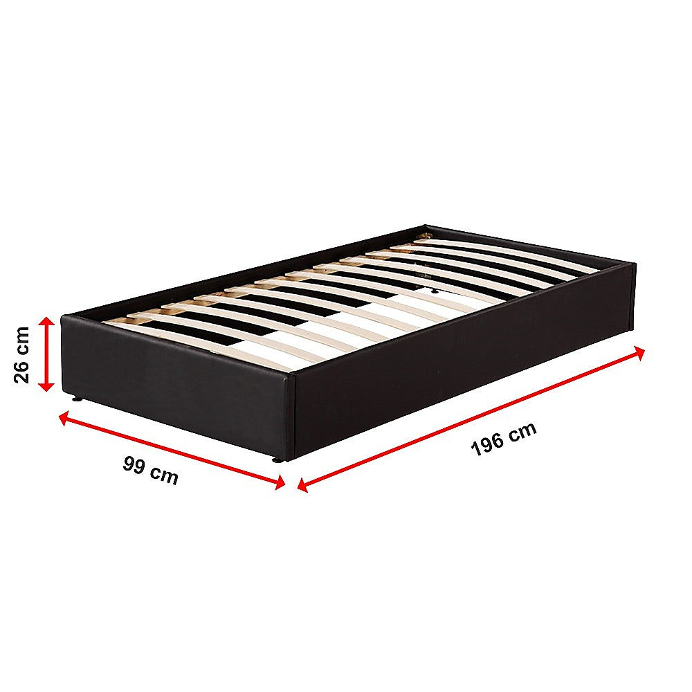 PU Leather Single Bed Ensemble Frame - Cosy Abode