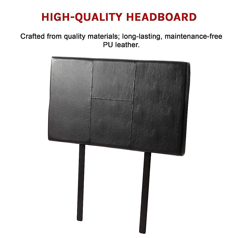 PU Leather Single Bed Headboard Bedhead - Black - Cosy Abode