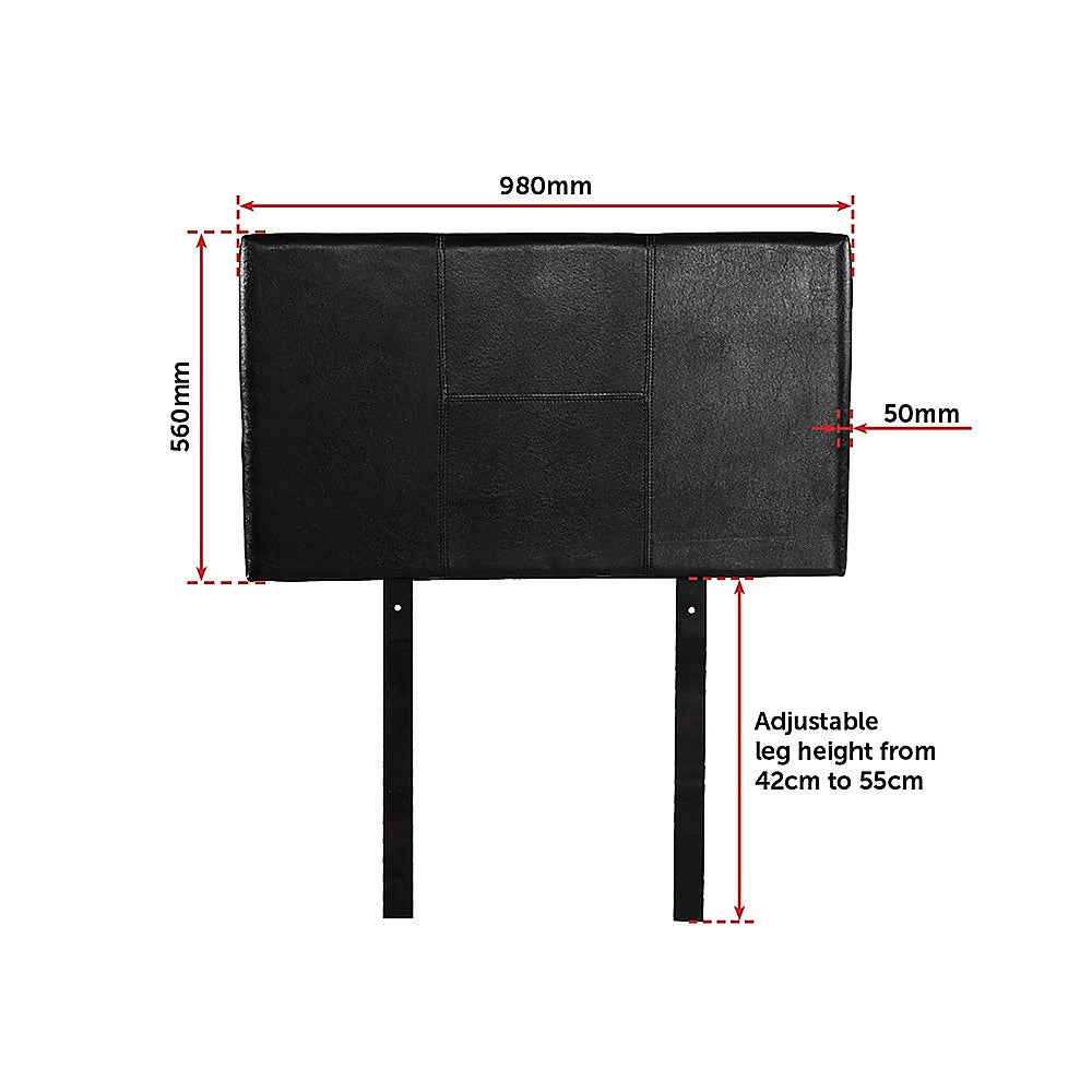 PU Leather Single Bed Headboard Bedhead - Black - Cosy Abode