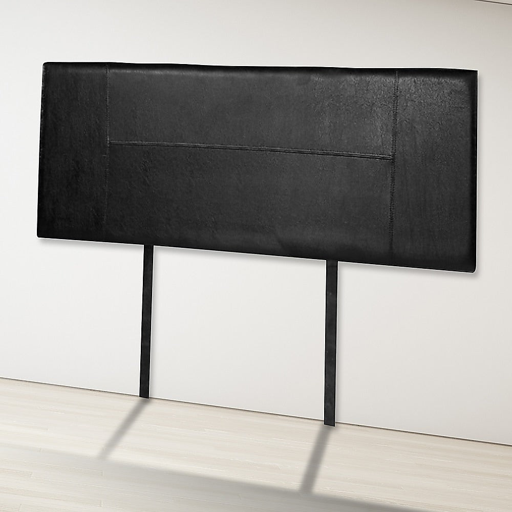 PU Leather Double Bed Headboard Bedhead - Black - Cosy Abode