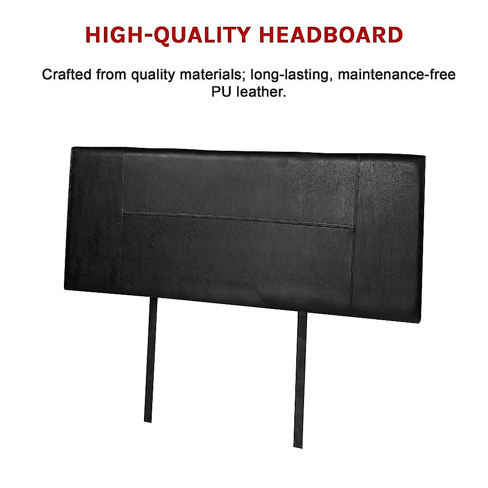 PU Leather Double Bed Headboard Bedhead - Black - Cosy Abode