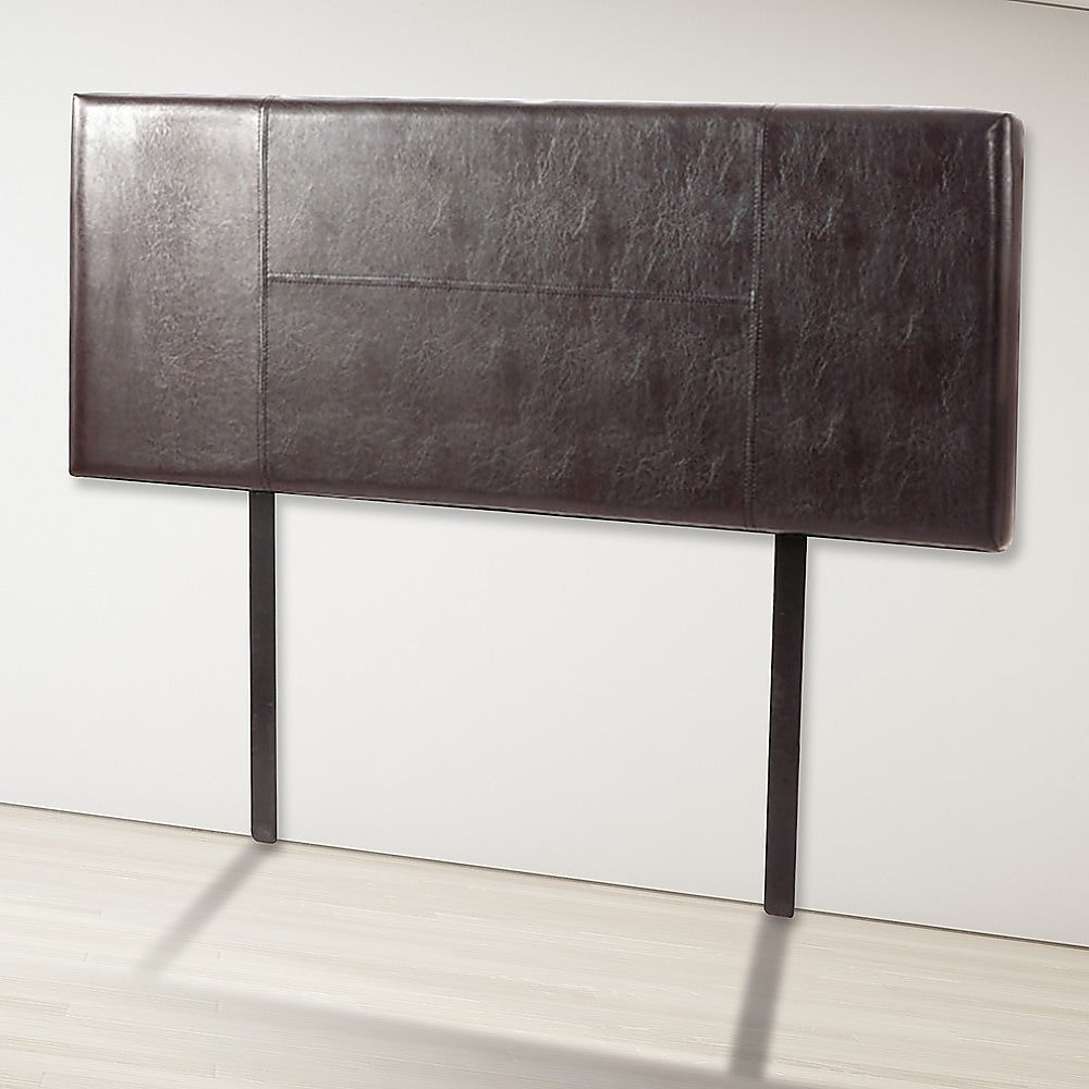 PU Leather Double Bed Headboard Bedhead - Brown - Cosy Abode