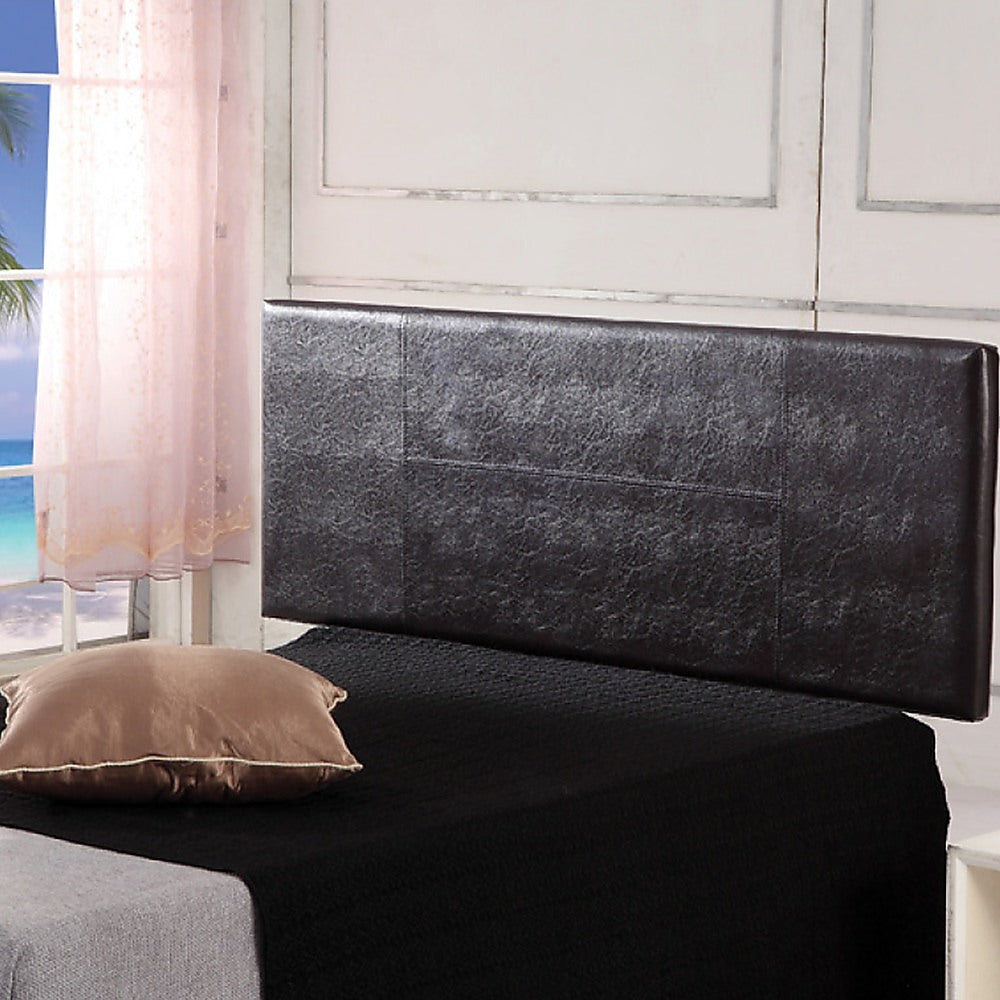 PU Leather Double Bed Headboard Bedhead - Brown - Cosy Abode