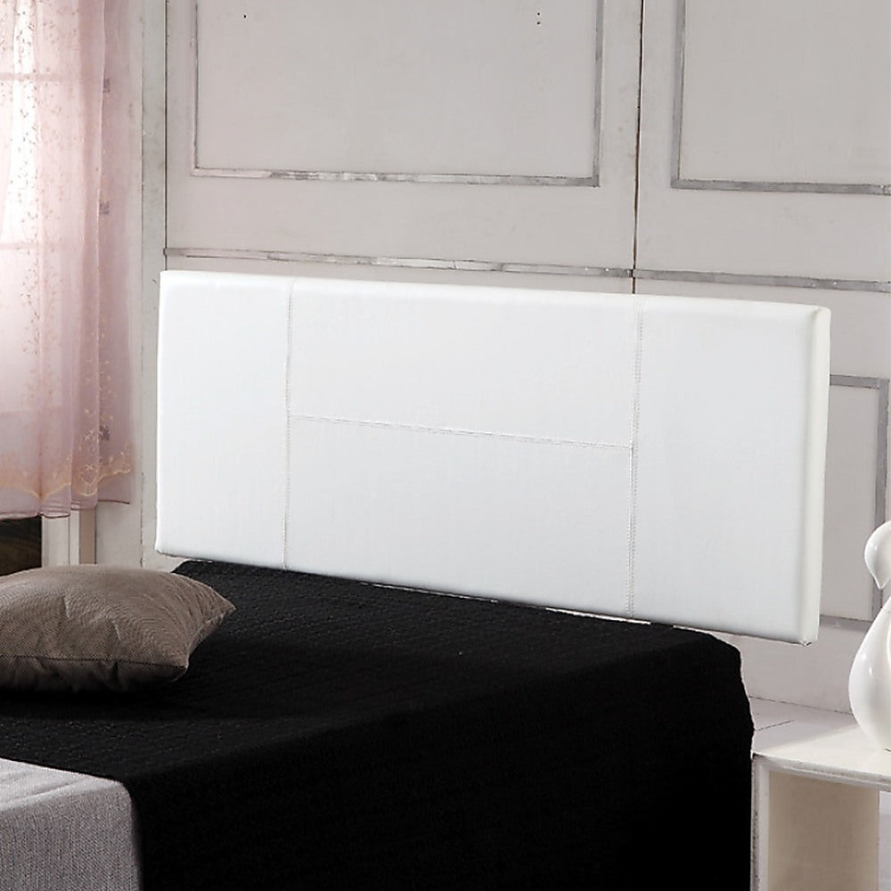 PU Leather Double Bed Headboard Bedhead - White - Cosy Abode