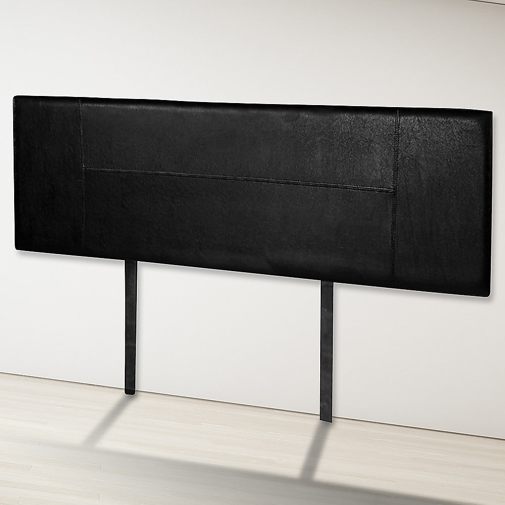 PU Leather Queen Bed Headboard Bedhead - Black - Cosy Abode