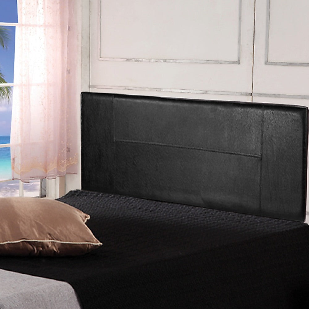 PU Leather Queen Bed Headboard Bedhead - Black - Cosy Abode