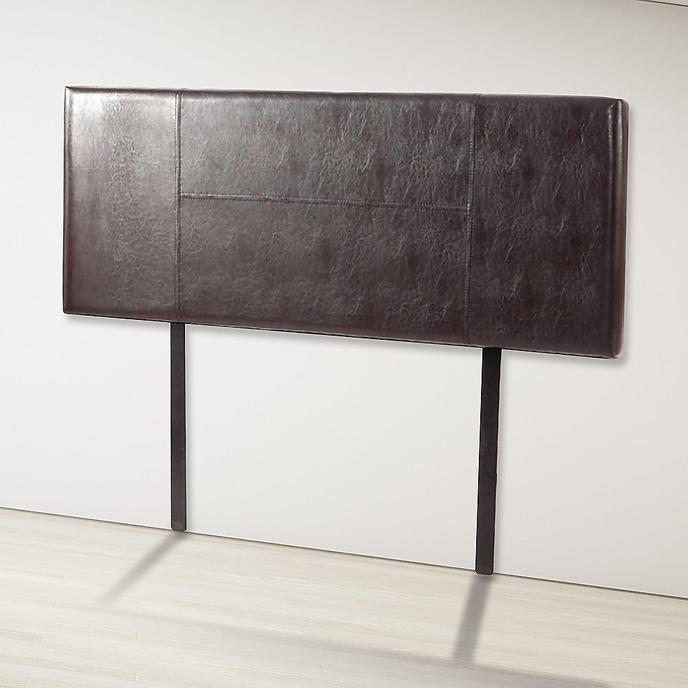 PU Leather Queen Bed Headboard Bedhead - Brown - Cosy Abode
