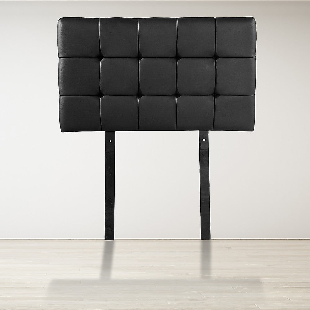 PU Leather Single Bed Deluxe Headboard Bedhead - Black - Cosy Abode