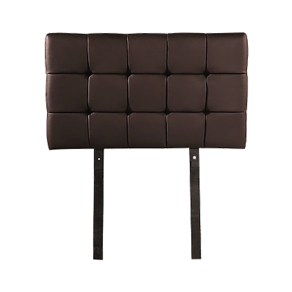 PU Leather Single Bed Deluxe Headboard Bedhead - Brown - Cosy Abode