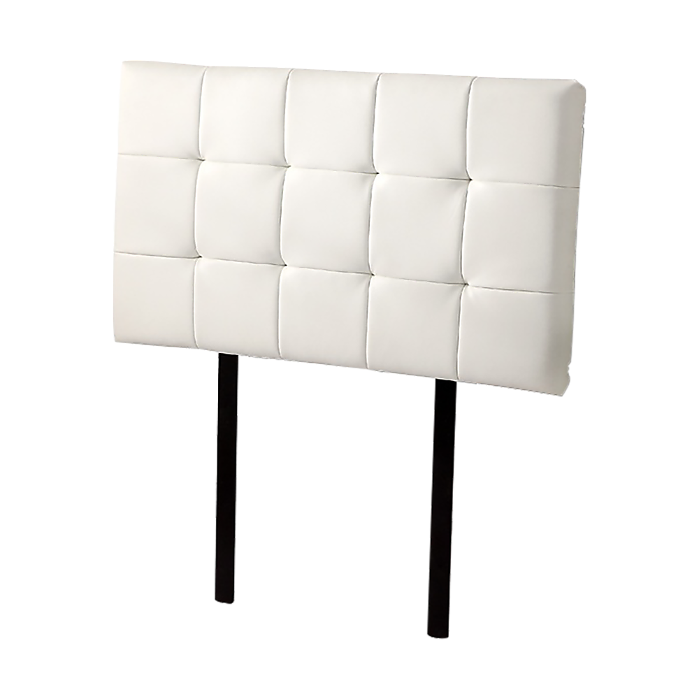 PU Leather Single Bed Deluxe Headboard Bedhead - White - Cosy Abode
