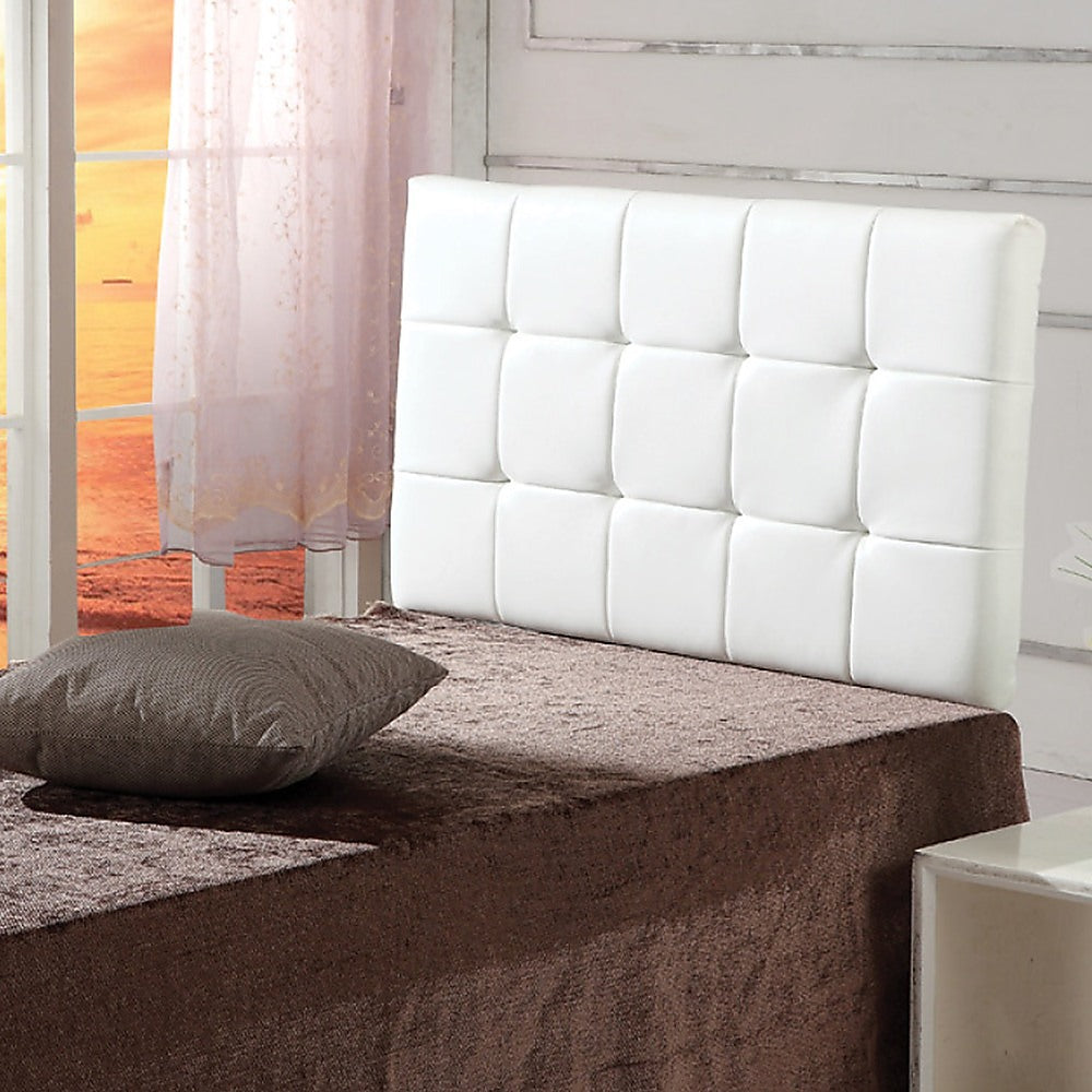 PU Leather Single Bed Deluxe Headboard Bedhead - White - Cosy Abode