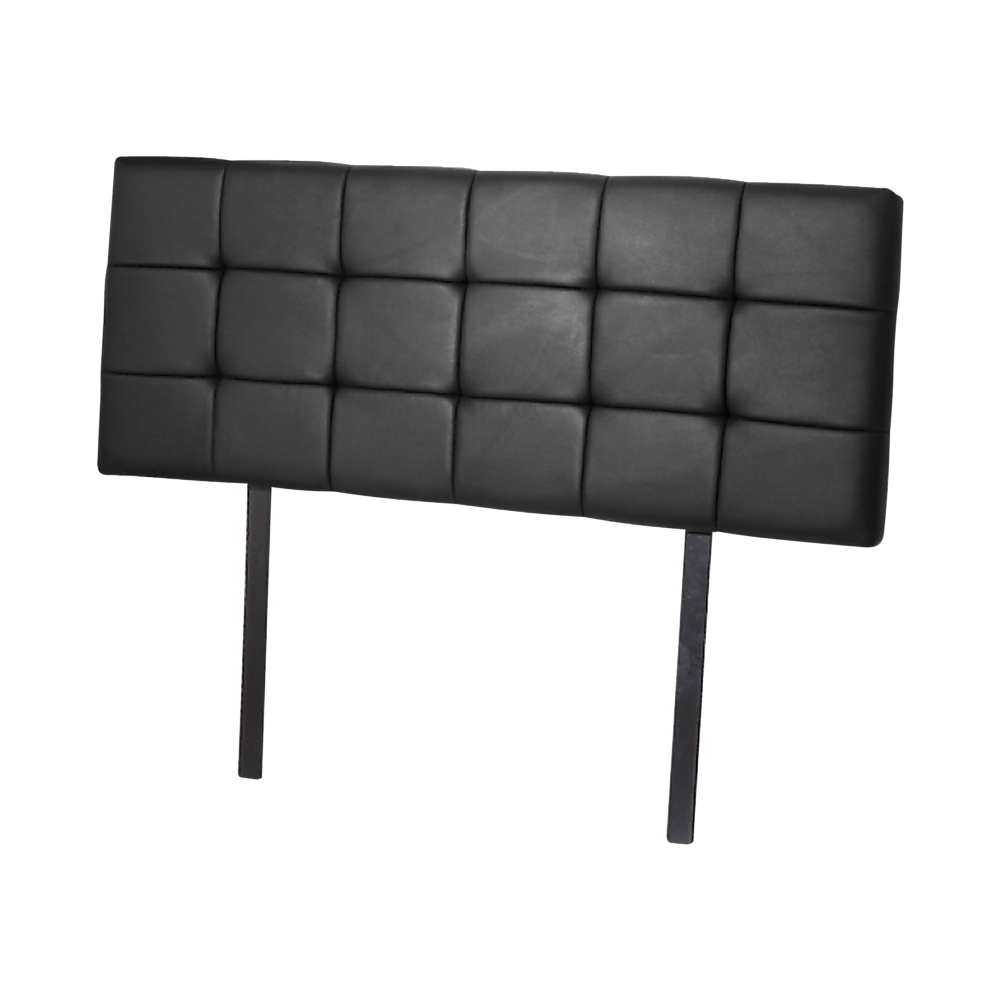 PU Leather Double Bed Deluxe Headboard Bedhead - Black - Cosy Abode