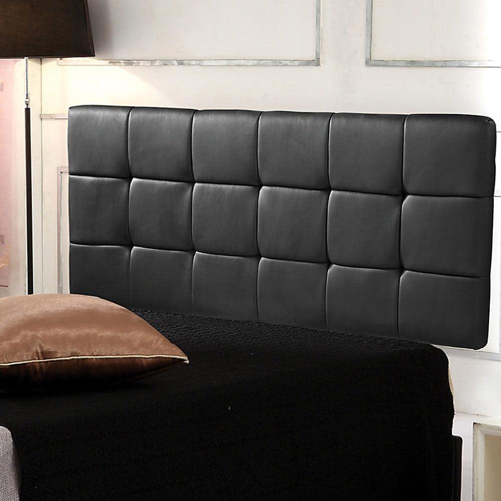 PU Leather Double Bed Deluxe Headboard Bedhead - Black - Cosy Abode