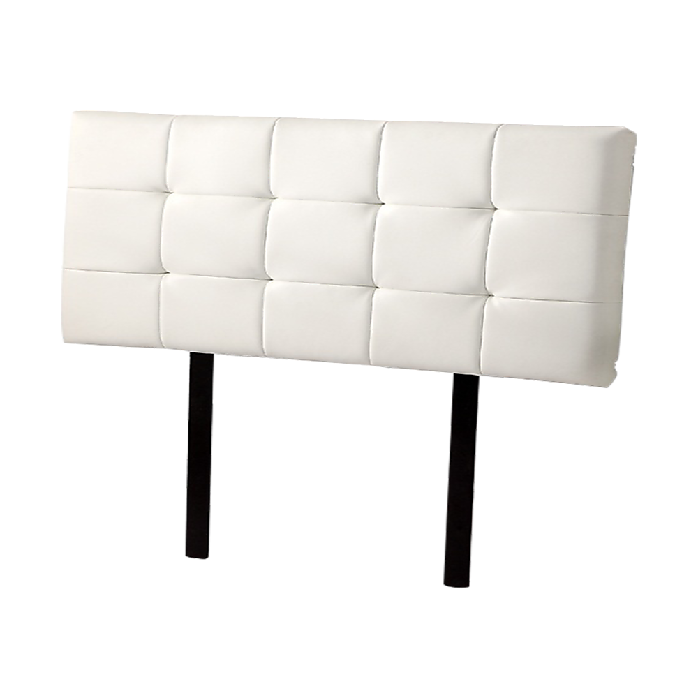 PU Leather Double Bed Deluxe Headboard Bedhead - White - Cosy Abode