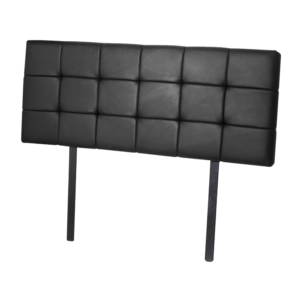 PU Leather Queen Bed Deluxe Headboard Bedhead - Black - Cosy Abode