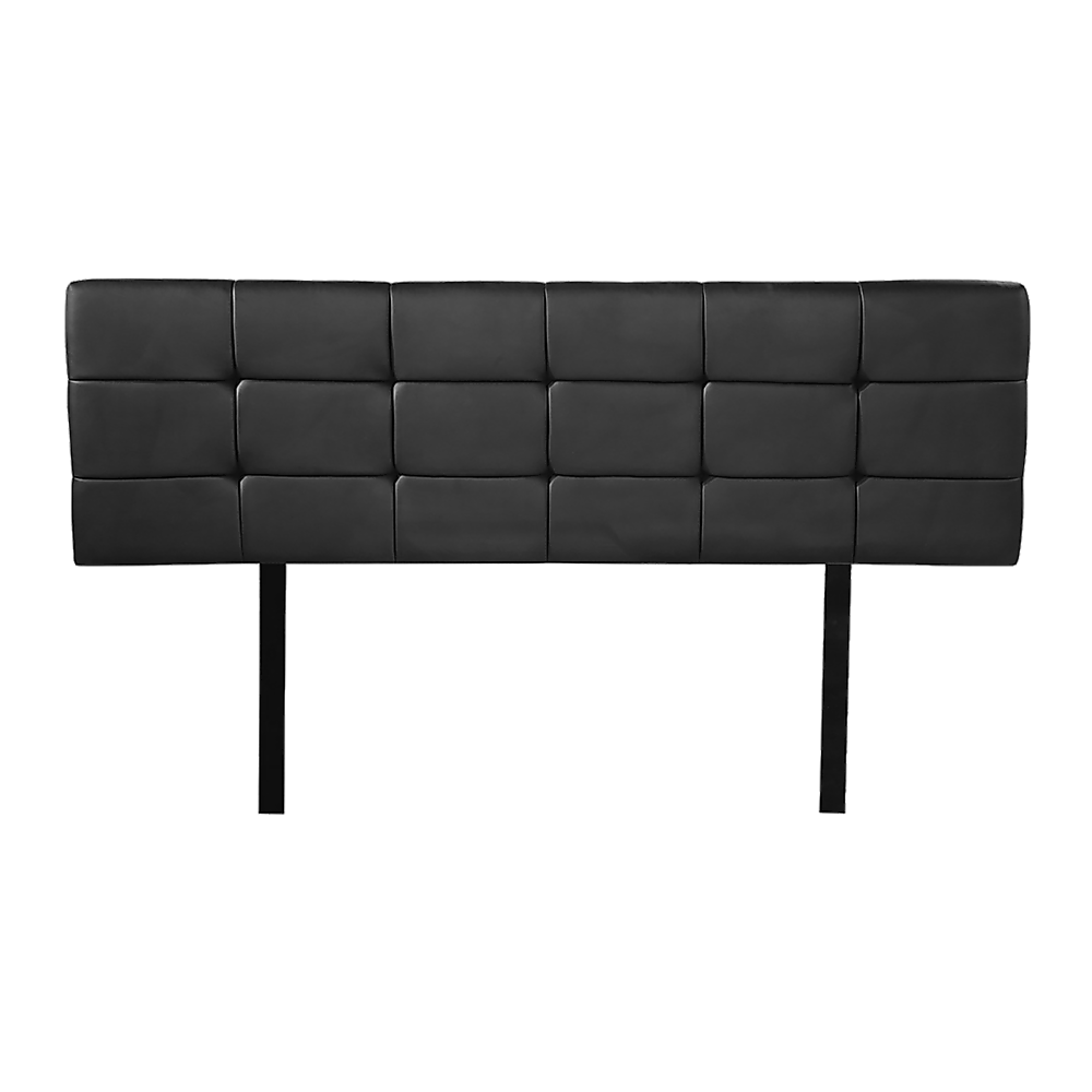 PU Leather Queen Bed Deluxe Headboard Bedhead - Black - Cosy Abode