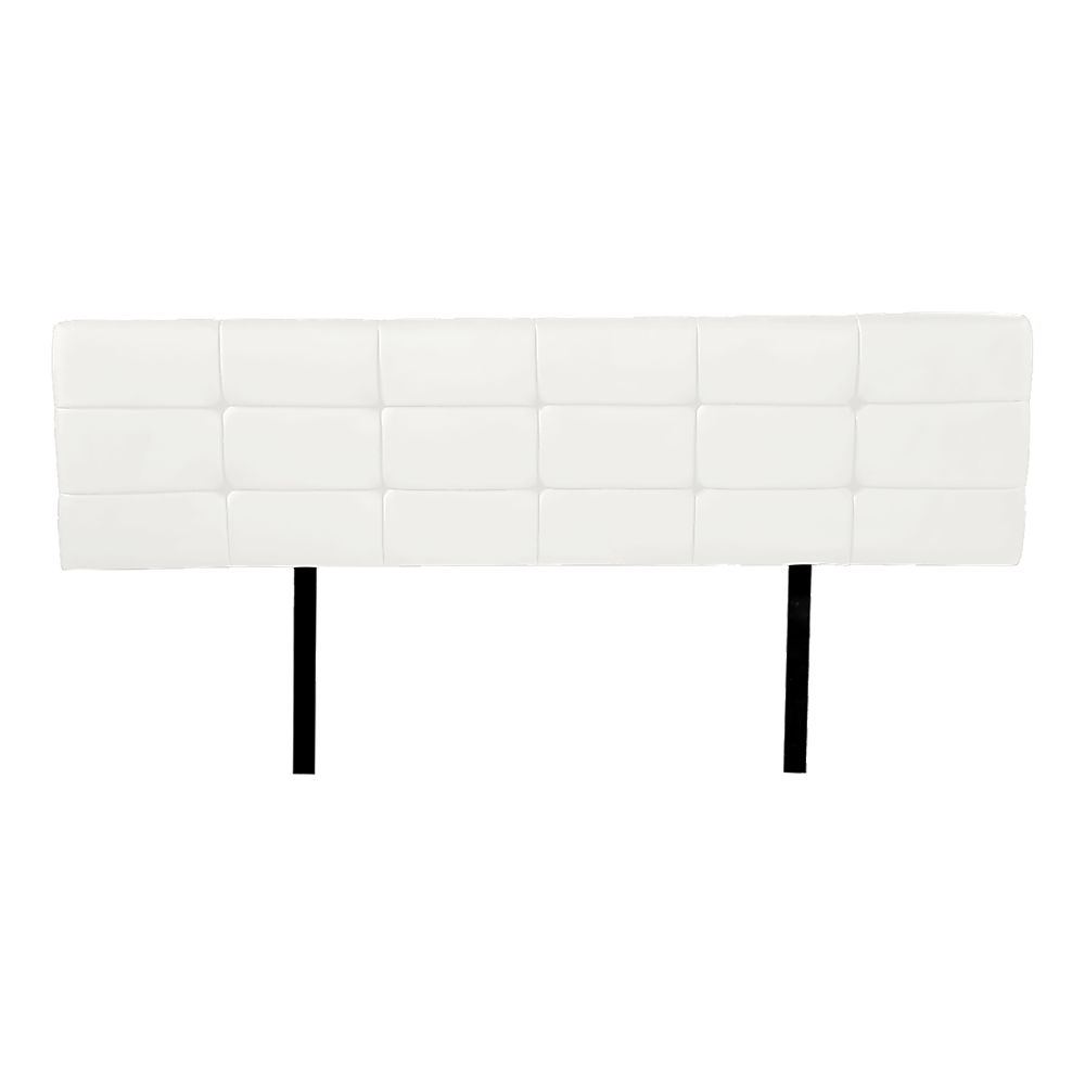 PU Leather King Bed Deluxe Headboard Bedhead - White - Cosy Abode