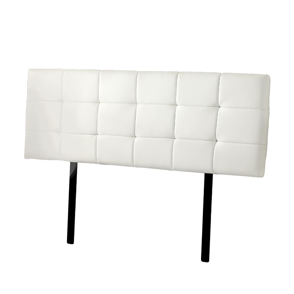 PU Leather King Bed Deluxe Headboard Bedhead - White - Cosy Abode