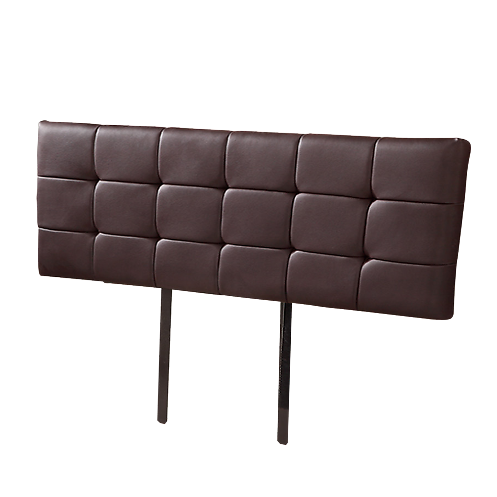 PU Leather King Bed Deluxe Headboard Bedhead - Brown - Cosy Abode