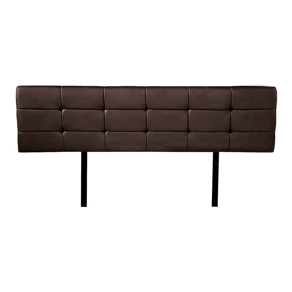 PU Leather King Bed Deluxe Headboard Bedhead - Brown - Cosy Abode