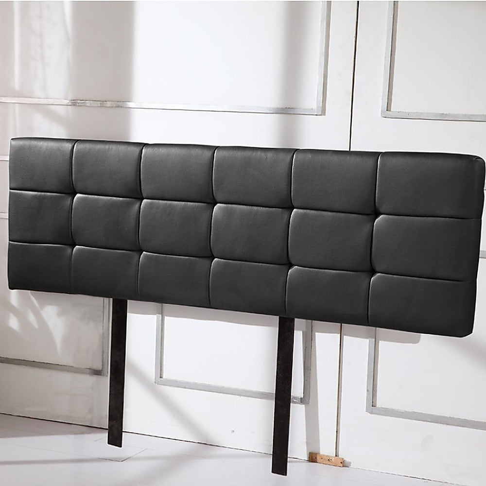 PU Leather King Bed Deluxe Headboard Bedhead - Black - Cosy Abode
