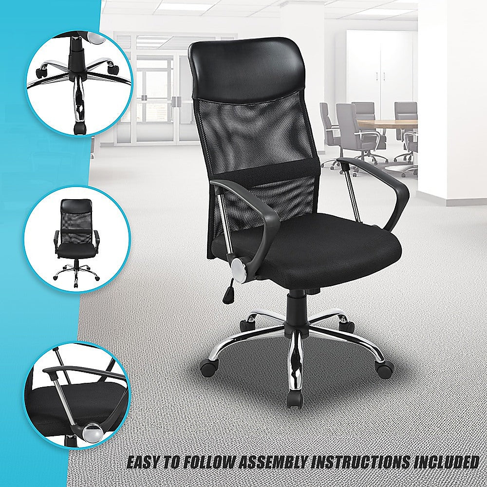 Ergonomic Mesh PU Leather Office Chair - Cosy Abode