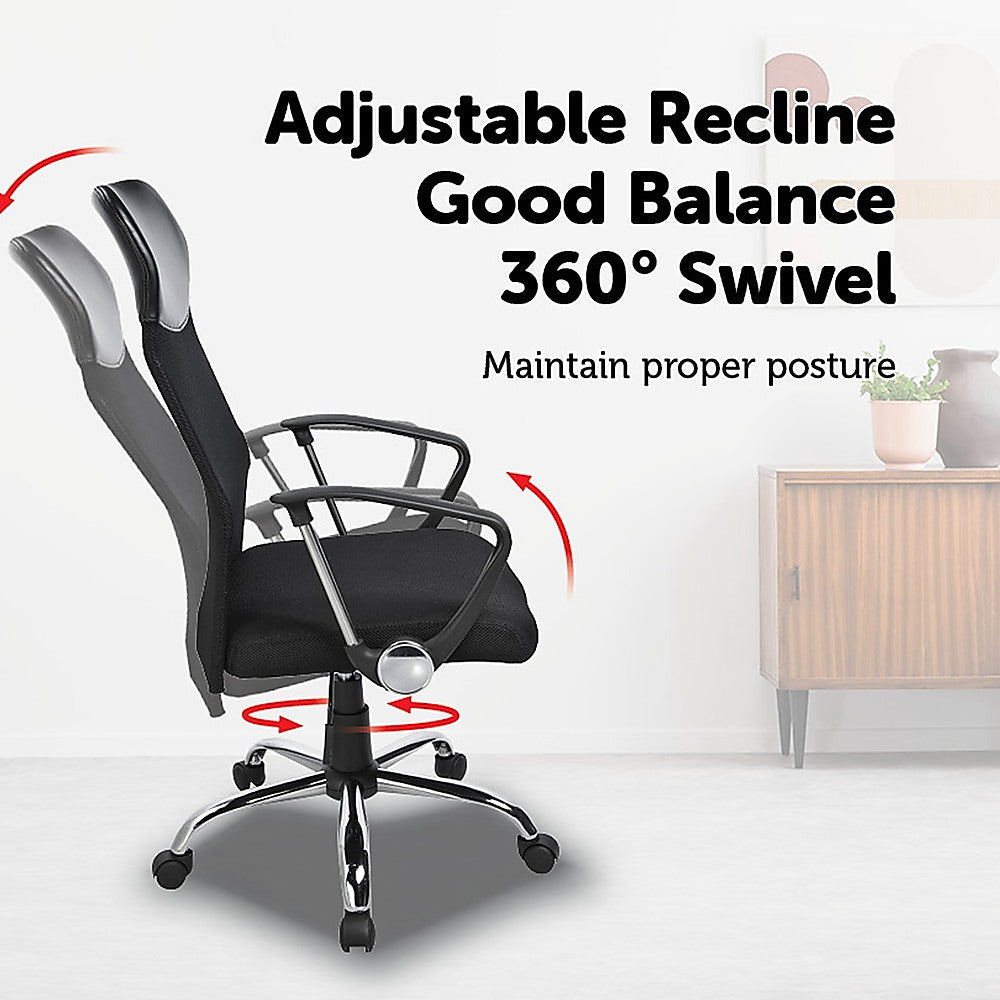 Ergonomic Mesh PU Leather Office Chair - Cosy Abode