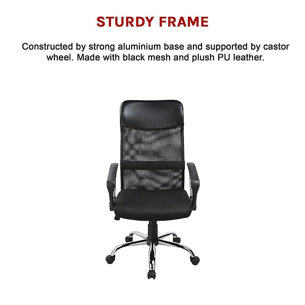 Ergonomic Mesh PU Leather Office Chair - Cosy Abode