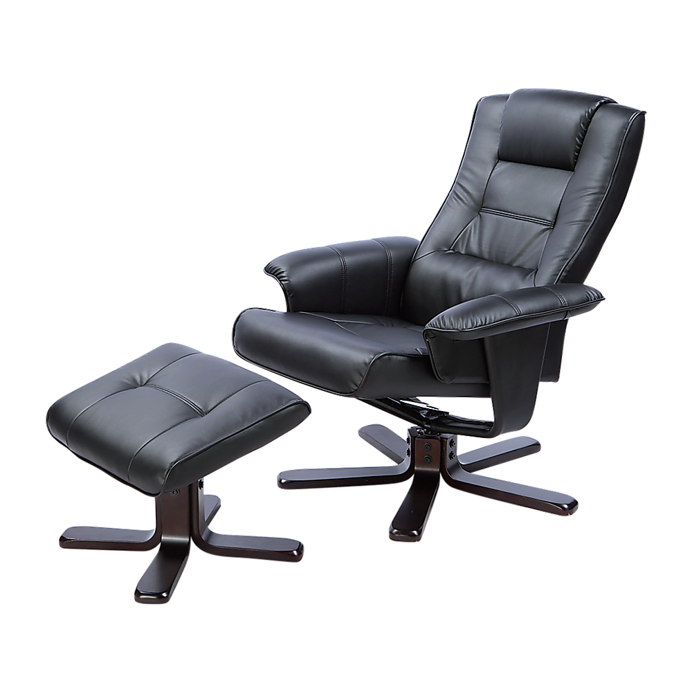 PU Leather Massage Chair Recliner Ottoman Lounge Remote - Cosy Abode